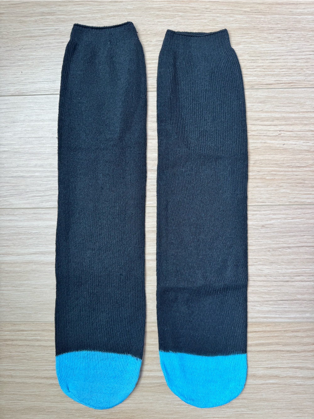 Black Crew Socks with Turquoise Blue Toe Unisex Witchy Whimsigoth